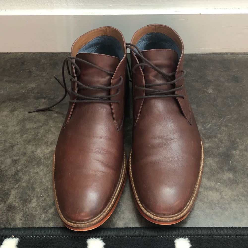 Aldo Dark Brown Leather Chukka Boots